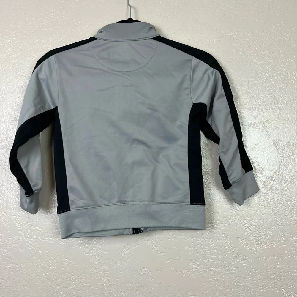 Nike boy long sleeve full‎ zip athletic black gray sweatshirt size 6
